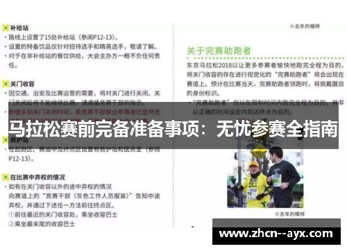 马拉松赛前完备准备事项：无忧参赛全指南